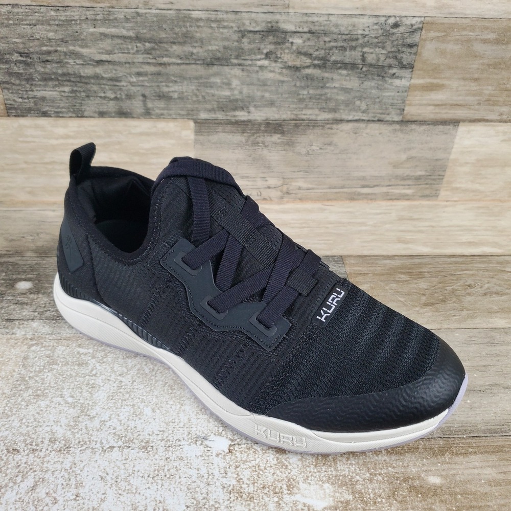 Kuru Stride Move Womens Sz 9.5 Running Jet Black Light Lilac Lace-Up Sneakers